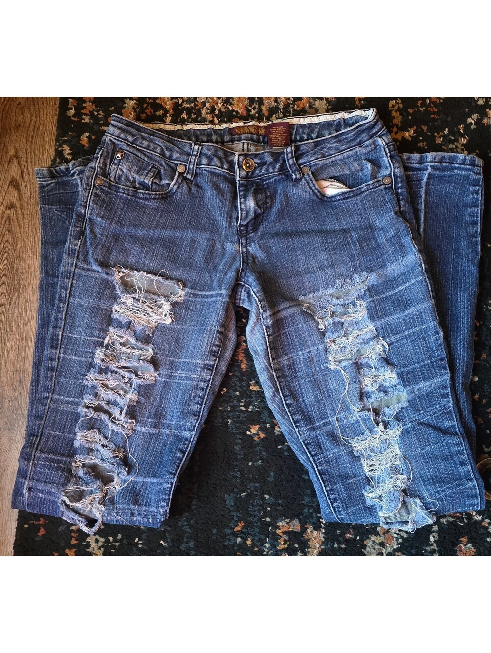 Y2K ZIT Premium (Zana Di) Distressed Destroyed Low Rise Jeans